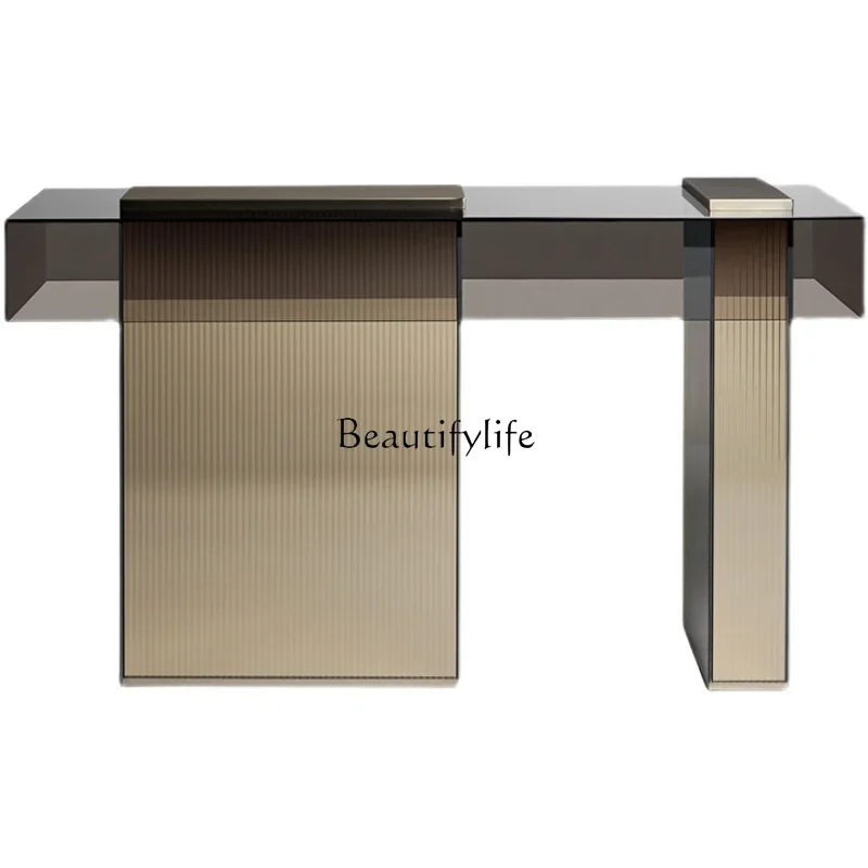 LX1Italian light luxury windshield entrance table against the wall modern simple end view table
LX1Italian light luxury windshield entrance table against the wall modern simple end view table