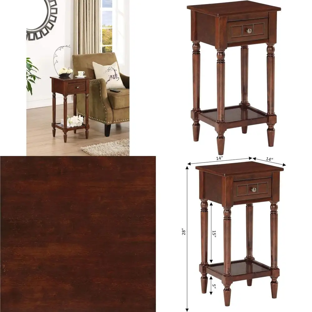 14 традиционных приставных столиков в стиле фермерского дома с ящиком и полкой, отделка цвета эспрессо
14 традиционных приставных столиков в стиле фермерского дома с ящиком и полкой, отделка цвета эспрессо