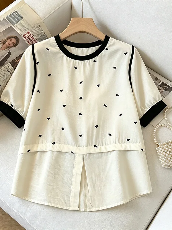 plus Size Summer Short Sleeve Printed Shirt Women's Meat Concealing Slimming Top Trendy Commute Style Korean Loose Fit
plus Size Summer Short Sleeve Printed Shirt Women's Meat Concealing Slimming Top Trendy Commute Style Korean Loose Fit