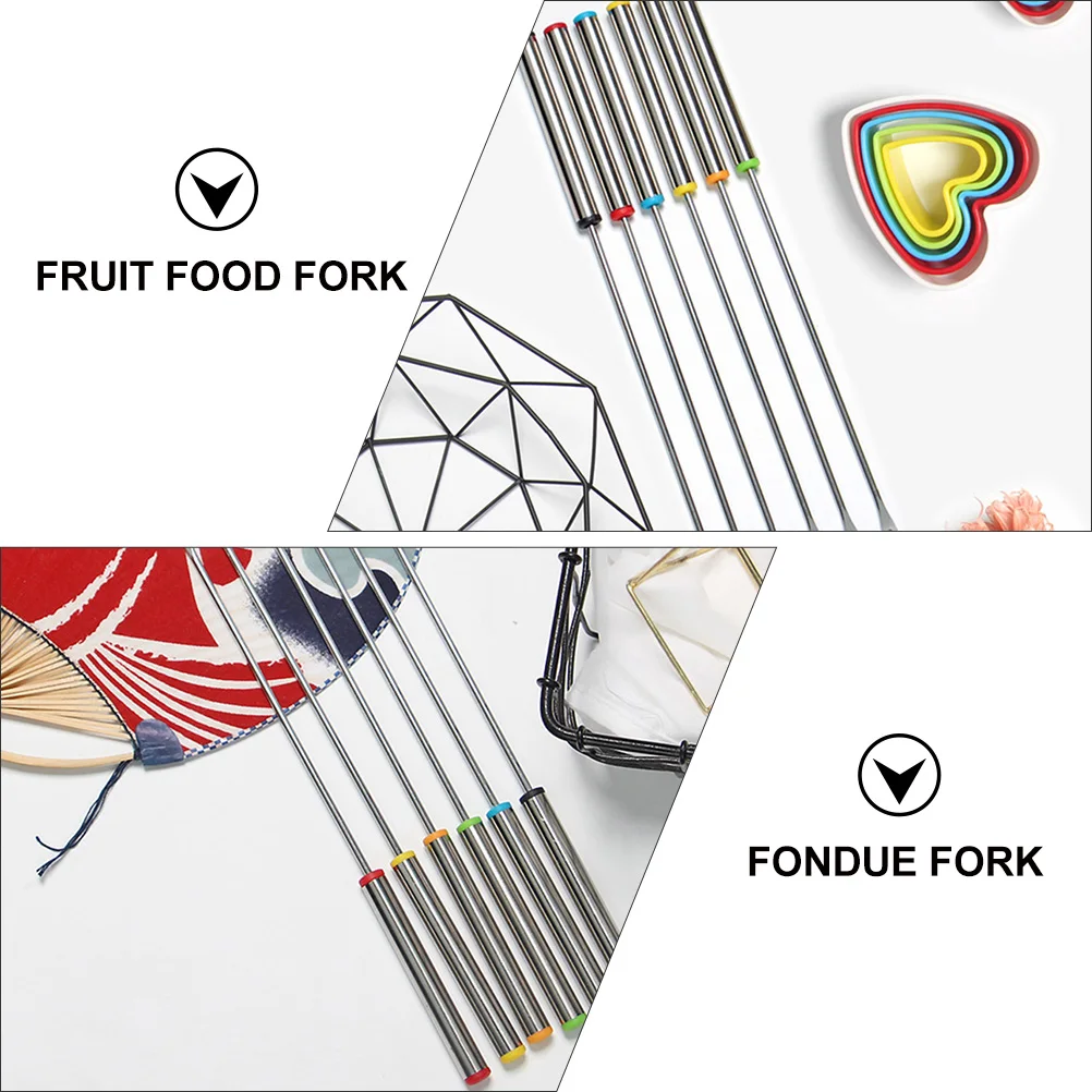 12pcs Hot Pot Forks Stainless Steel Fondue BBQ Fruit Dessert Drying Rack Cheese Racks Long Body Heat Insulating Handle Camping
12pcs Hot Pot Forks Stainless Steel Fondue BBQ Fruit Dessert Drying Rack Cheese Racks Long Body Heat Insulating Handle Camping