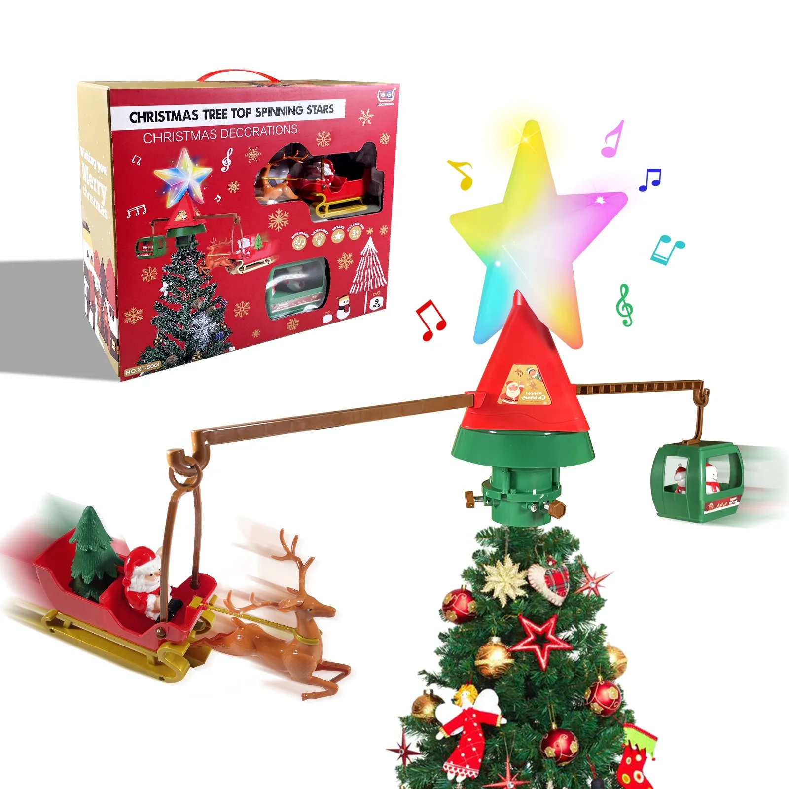 Battery Operated Christmas Tree Top Hat Rotating Sled With Music Light 2026 New Year Xmas Tree Santa Claus Decor Kids/Adult Gift
Battery Operated Christmas Tree Top Hat Rotating Sled With Music Light 2026 New Year Xmas Tree Santa Claus Decor Kids/Adult Gift