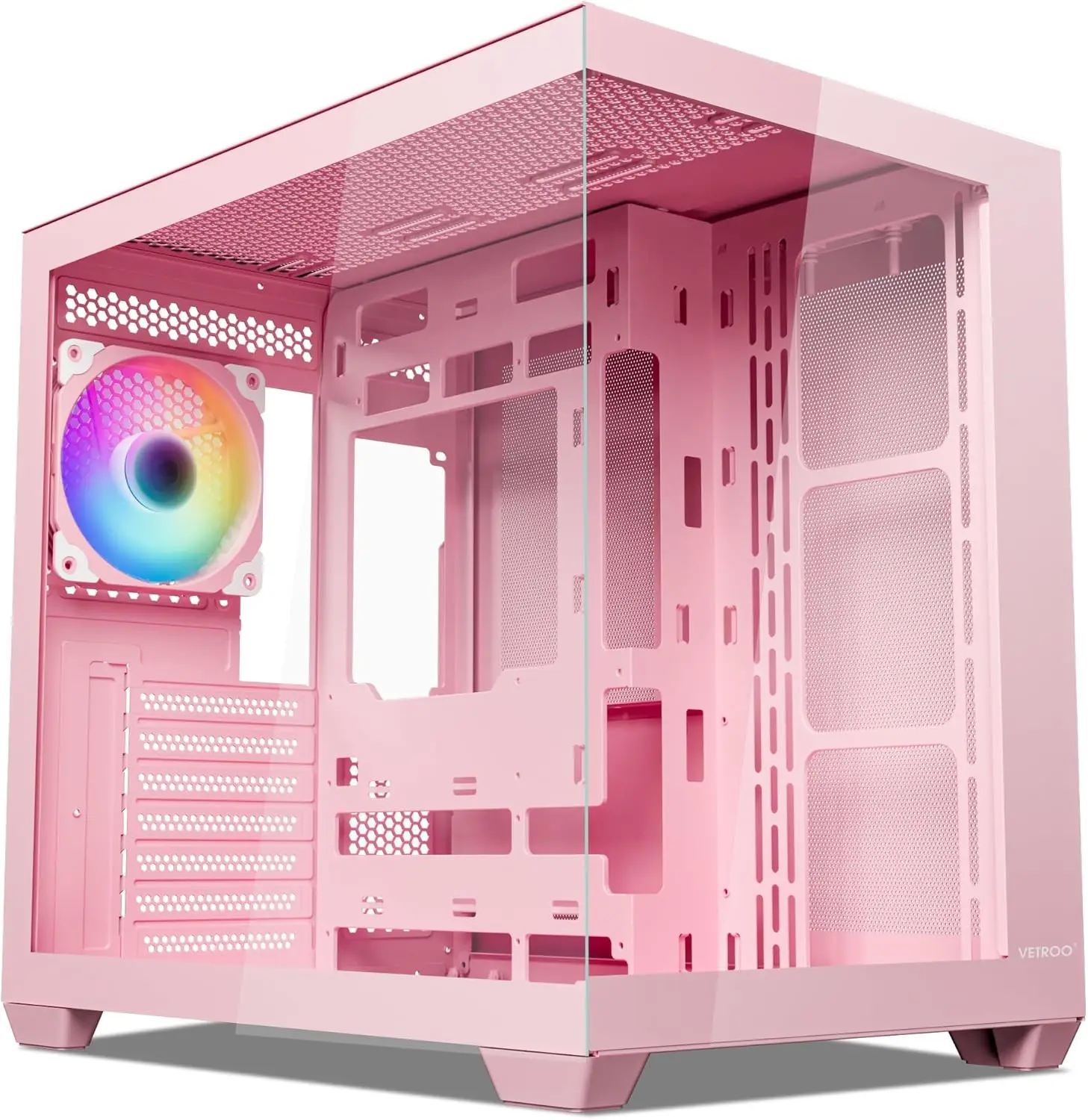 ATX PC Case 270° Full View Tempered Glass, Pre-Installed ARGB & PWM FDB Fan, Supports 360mm Radiator, Type-C, Pink
ATX PC Case 270° Full View Tempered Glass, Pre-Installed ARGB & PWM FDB Fan, Supports 360mm Radiator, Type-C, Pink