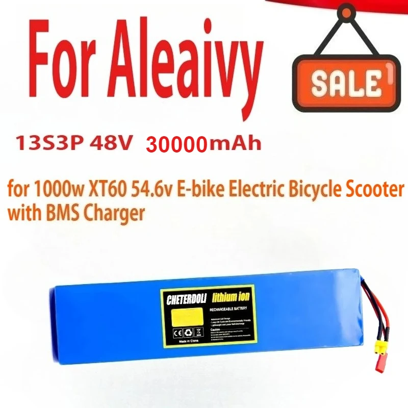 Литиевая аккумуляторная батарея 48В 30000мАч 1000Вт 13S3P XT60 99Ач для электровелосипеда/скутера 54.6В с BMS и зарядным устройством
Литиевая аккумуляторная батарея 48В 30000мАч 1000Вт 13S3P XT60 99Ач для электровелосипеда/скутера 54.6В с BMS и зарядным устройством