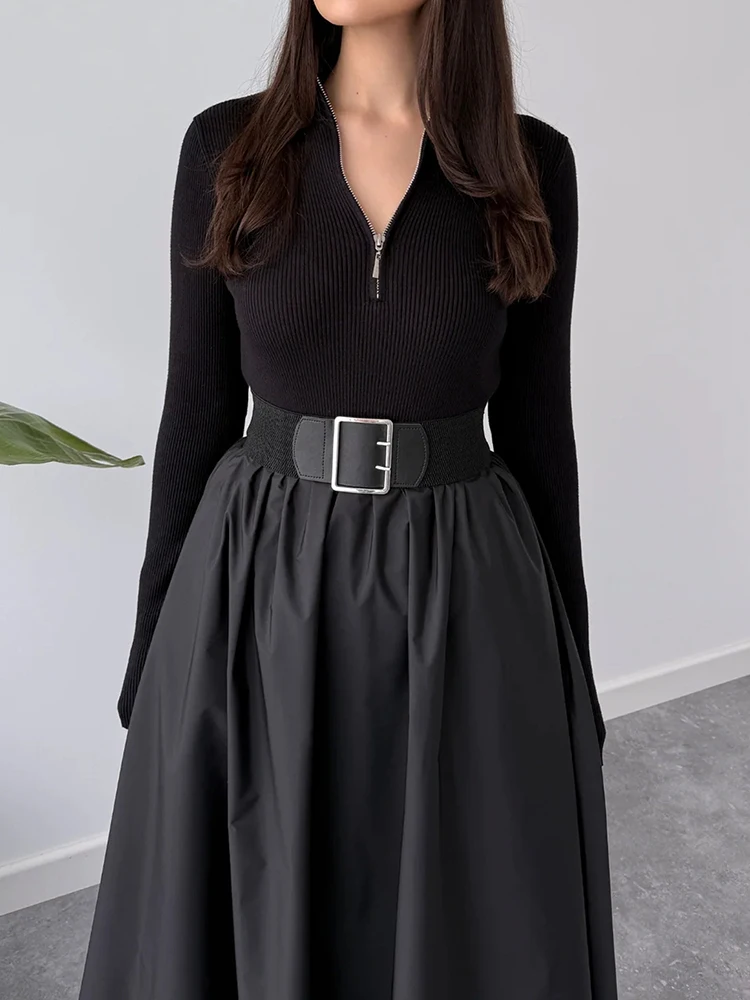 Temperament 2026 new solid color long sleeved dress for early spring wear with V-neck long skirt casual and comfortable
Temperament 2026 new solid color long sleeved dress for early spring wear with V-neck long skirt casual and comfortable