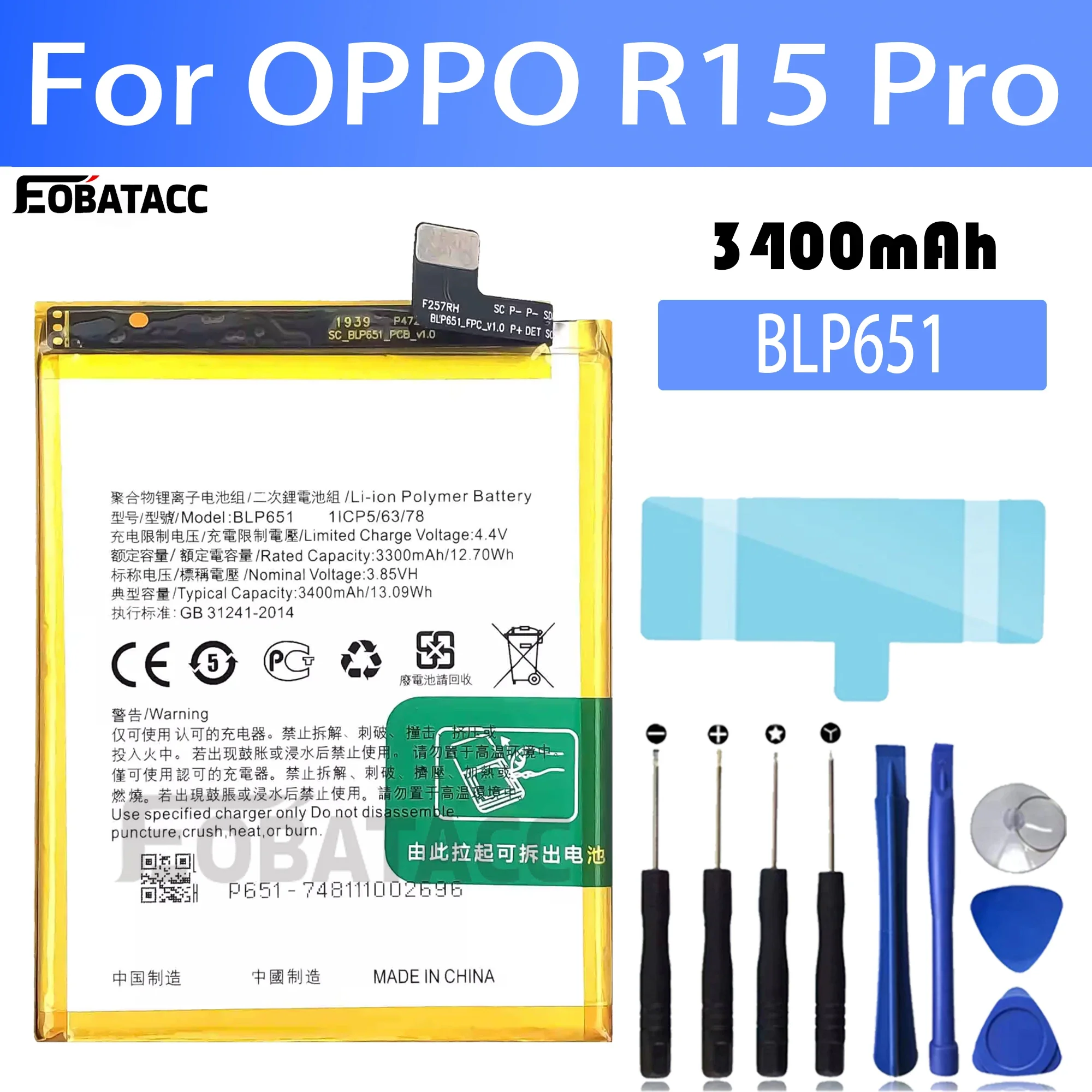 100% New Original Battery BLP651 For OPPO R15 Pro R15 Battery + Free Tools
100% New Original Battery BLP651 For OPPO R15 Pro R15 Battery + Free Tools