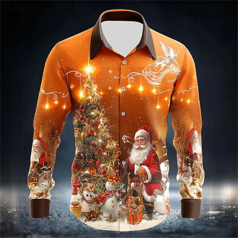 Men's Christmas and New Year shirts, formal shirts, casual long-sleeved autumn holiday collared shirts, 3D printed button shirts
Men's Christmas and New Year shirts, formal shirts, casual long-sleeved autumn holiday collared shirts, 3D printed button shirts