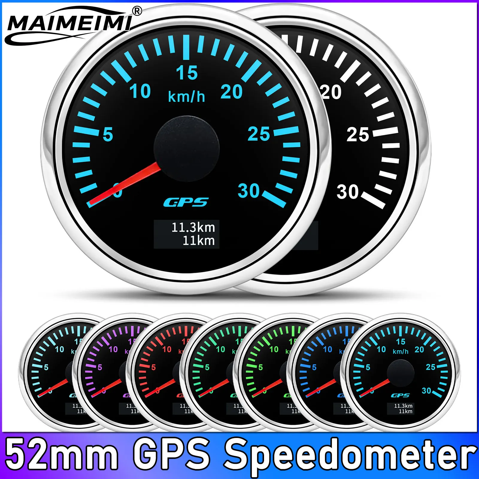 52MM Digital GPS Speedometer Gauge 7 Color Backlight 12V 24V Universal Suitable for Vehicles Boat Marine Motorcycle Yacht Mph
52MM Digital GPS Speedometer Gauge 7 Color Backlight 12V 24V Universal Suitable for Vehicles Boat Marine Motorcycle Yacht Mph