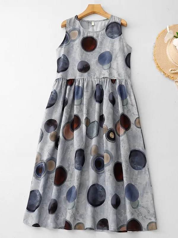 Elegant Ladylike Sleeveless Dress Women's Mid-Length A-Line Skirt Printed Casual Summer Dress Pear Body Type Comfortable Fit
Elegant Ladylike Sleeveless Dress Women's Mid-Length A-Line Skirt Printed Casual Summer Dress Pear Body Type Comfortable Fit