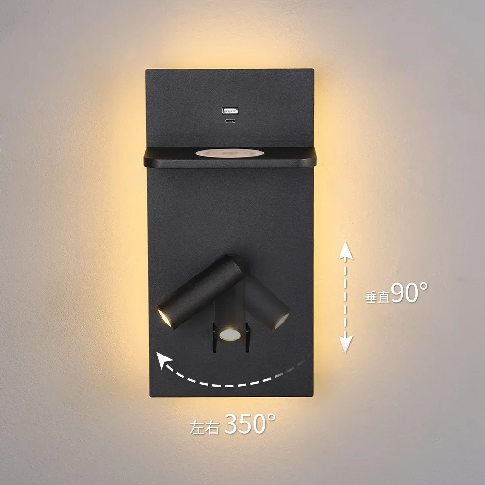 Modern Minimalist Hotel Bedroom Bedside LED Adjustable Reading Bedside Lamp USB Wireless Charging Wall Lamp
Modern Minimalist Hotel Bedroom Bedside LED Adjustable Reading Bedside Lamp USB Wireless Charging Wall Lamp
