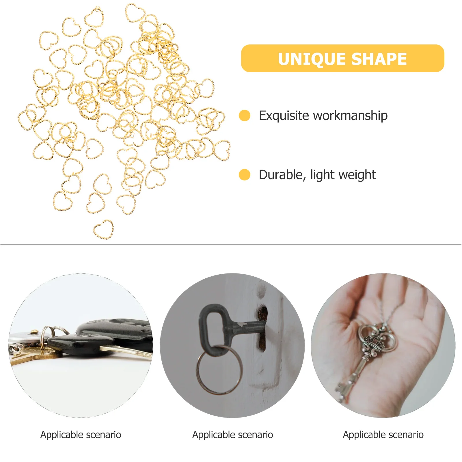 100 Pcs Golden Heart Link Circle Charms Lightweight Alloy for Jewelry Making DIY Crafts Bracelets Earrings Necklaces Keychains
100 Pcs Golden Heart Link Circle Charms Lightweight Alloy for Jewelry Making DIY Crafts Bracelets Earrings Necklaces Keychains