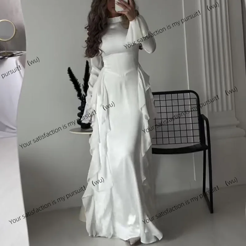 Европейская и американская женская одежда с круглым вырезом и роговыми рукавами, сексуальное темпераментное платье с высокой талией и тонким кружевом.
Европейская и американская женская одежда с круглым вырезом и роговыми рукавами, сексуальное темпераментное платье с высокой талией и тонким кружевом.