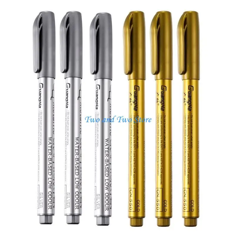 HX6F 1/2/6 Pcs Metallic Pen Gold Silver Resin Drawing Pen Acrylic Paint DIY Epoxy Resin Mold Highlight Permanent Marker Craft
HX6F 1/2/6 Pcs Metallic Pen Gold Silver Resin Drawing Pen Acrylic Paint DIY Epoxy Resin Mold Highlight Permanent Marker Craft