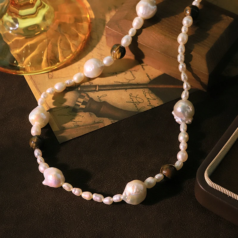 Натуральный жемчуг, тигровый глаз, камень, ожерелье с пряжкой, дизайн ручной работы, креативное ожерелье, подарок для банкета, женские украшения GN0867
Натуральный жемчуг, тигровый глаз, камень, ожерелье с пряжкой, дизайн ручной работы, креативное ожерелье, подарок для банкета, женские украшения GN0867