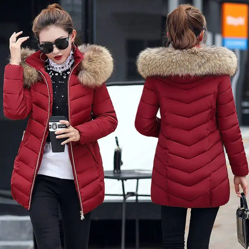 Autumn Female Middle Length Jacket Coat Women Fake Fur Collar Parkas Woman Slim Cotton Padded Jacket S-3XL Winter Jacket
Autumn Female Middle Length Jacket Coat Women Fake Fur Collar Parkas Woman Slim Cotton Padded Jacket S-3XL Winter Jacket