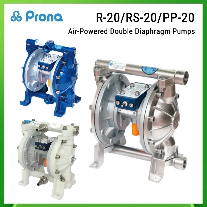 Prona Air-Powered Double Diaphragm Pumps Aluminum Alloy R-20 Stainless Steel RS-20 Painting Pneumatic Pump PP-20 Plastic Pumps
Prona Air-Powered Double Diaphragm Pumps Aluminum Alloy R-20 Stainless Steel RS-20 Painting Pneumatic Pump PP-20 Plastic Pumps
