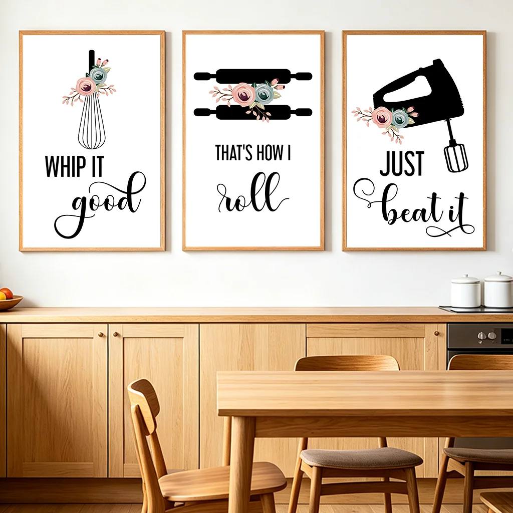 Kitchen Inspirational Wall Art, Cooking Quotes Canvas Painting, Minimalist black white Line Poster Print for Dining Room Décor
Kitchen Inspirational Wall Art, Cooking Quotes Canvas Painting, Minimalist black white Line Poster Print for Dining Room Décor