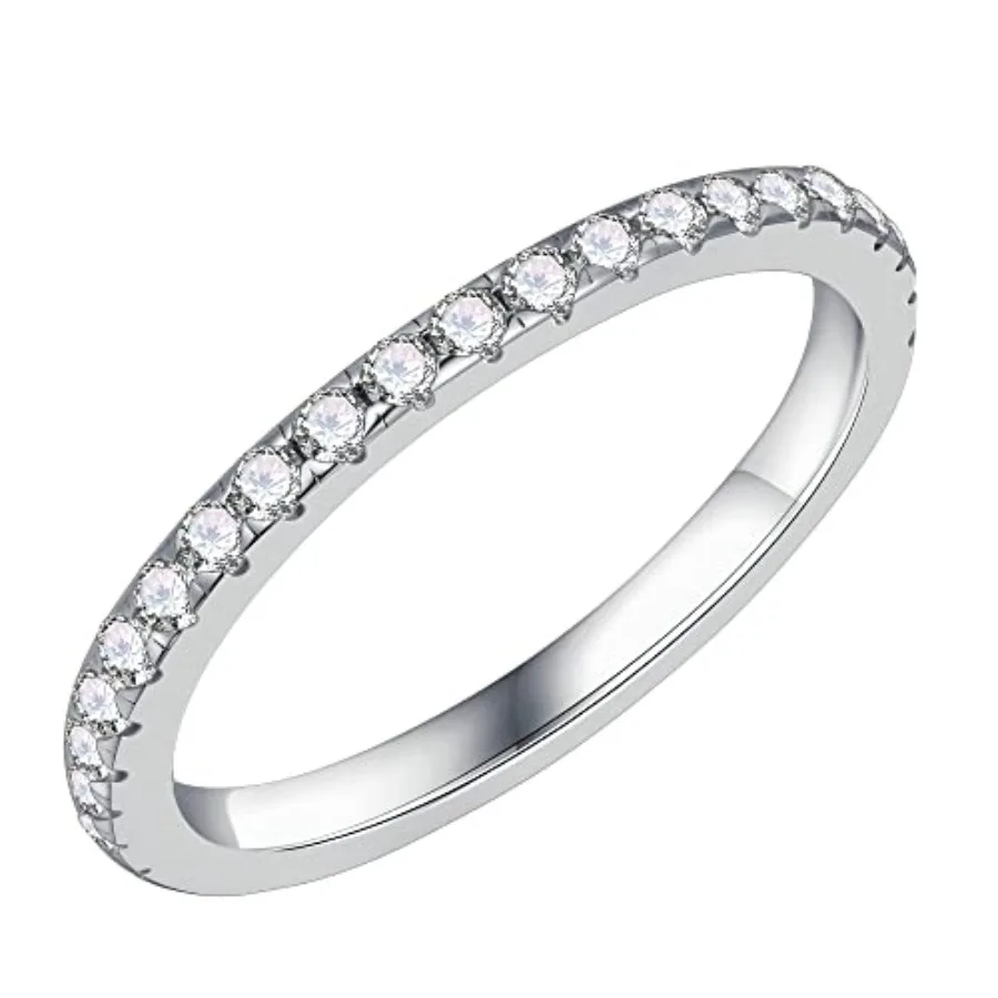 1.8-2mm Moissanite Wedding Bands for Women, Lab Created Ring 925 Sterling Silver Stackable Rings for Women Full/Half Eternity M
1.8-2mm Moissanite Wedding Bands for Women, Lab Created Ring 925 Sterling Silver Stackable Rings for Women Full/Half Eternity M