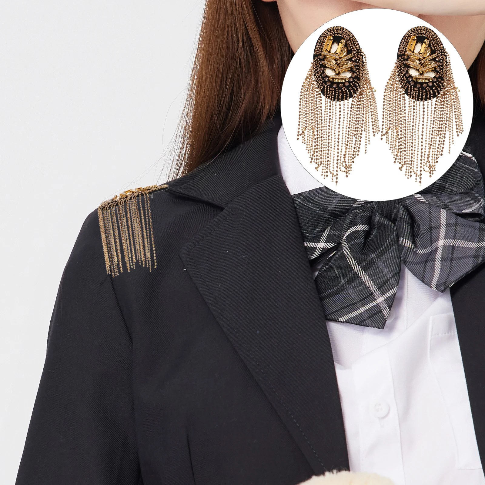 Epaulets Shoulder Rhinestone Tassel Fringe Suit Decor Shoulder Board Halloween Mens Decorative Board Epaulet Toy
Epaulets Shoulder Rhinestone Tassel Fringe Suit Decor Shoulder Board Halloween Mens Decorative Board Epaulet Toy