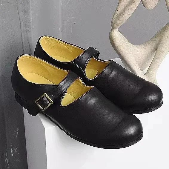 Retro Round Toe Buckle Pumps Soft Leather Comfortable British Style Flats Solid Color Thick Heel Casual Black Mary Jane Shoes
Retro Round Toe Buckle Pumps Soft Leather Comfortable British Style Flats Solid Color Thick Heel Casual Black Mary Jane Shoes