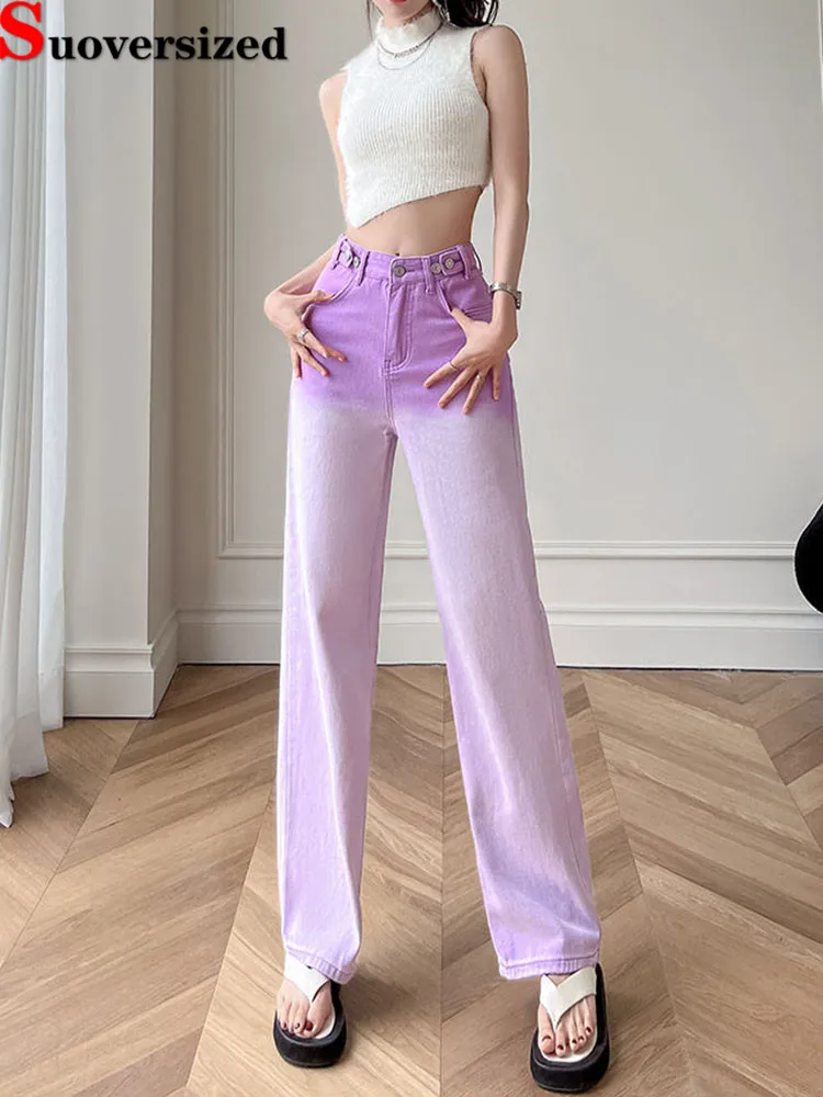 Gradient Fashion Streetwear Jeans Contrasting Color High Waisted Baggy Denim Pants Straight Women's Casual Wide Leg Vaqueros
Gradient Fashion Streetwear Jeans Contrasting Color High Waisted Baggy Denim Pants Straight Women's Casual Wide Leg Vaqueros