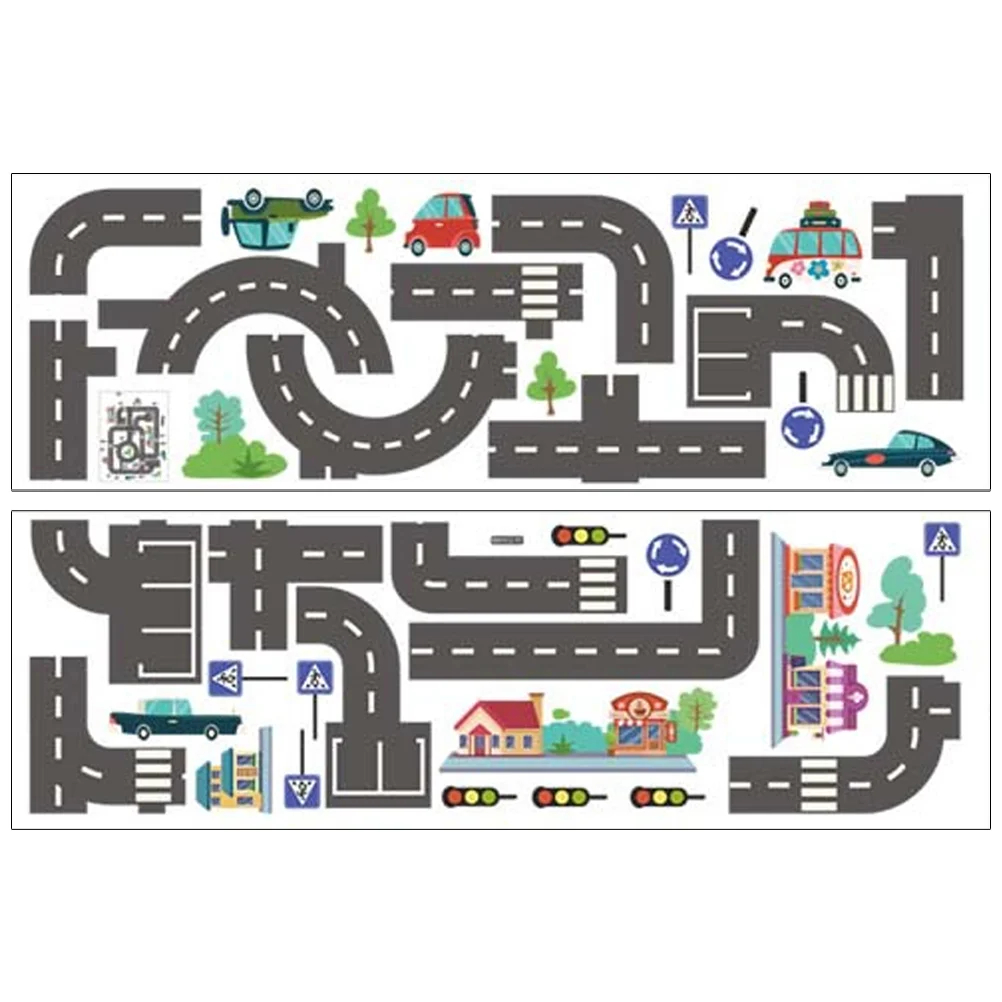 2 Sheets Car Track Stickers Tracks Kindergarten Wall Posters Kids Playroom Decor Decal Children Paper for Walls Baby
2 Sheets Car Track Stickers Tracks Kindergarten Wall Posters Kids Playroom Decor Decal Children Paper for Walls Baby
