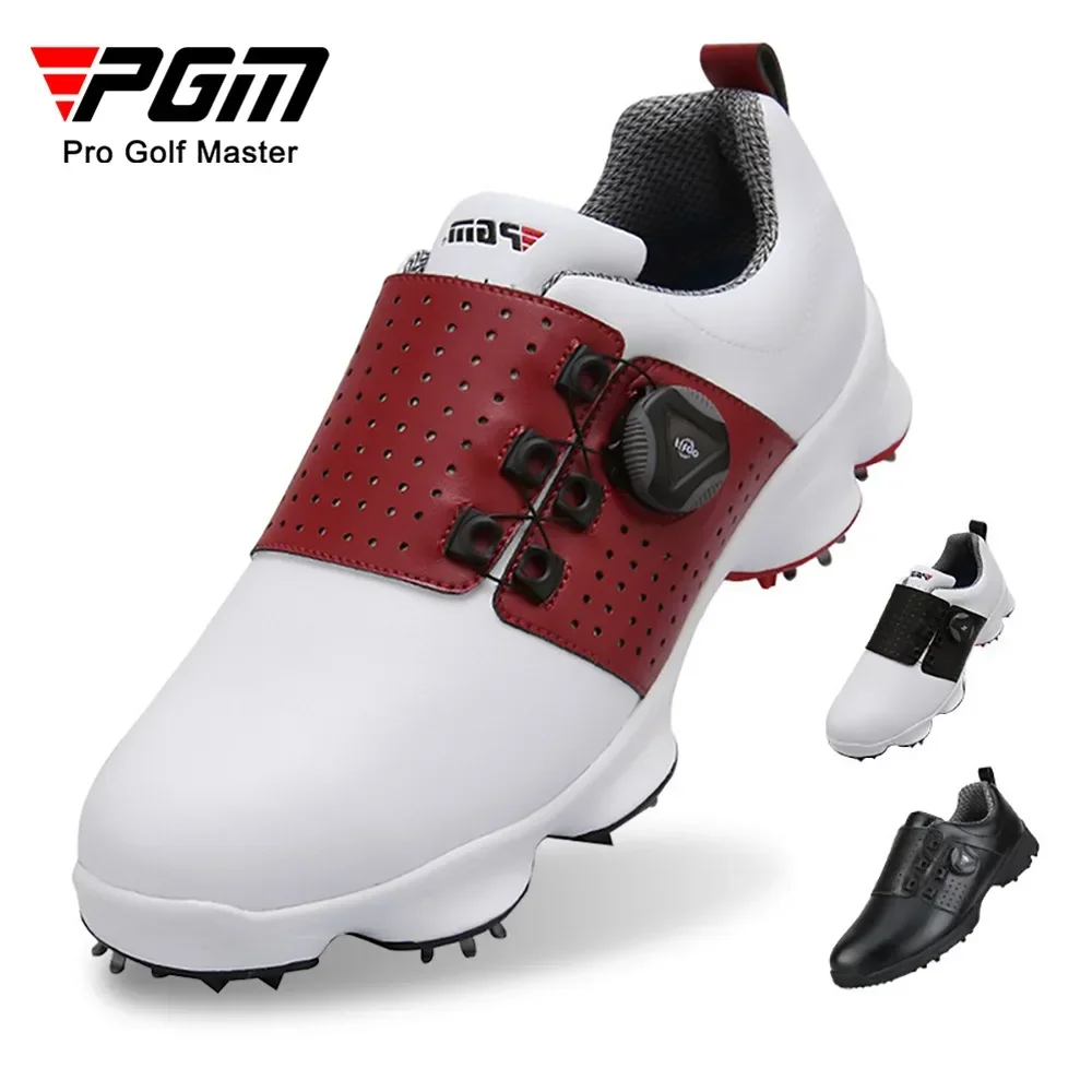 PGM Men Golf Shoes Comfortable Knob Buckle Waterproof Genuine Leather Sneakers Spikes Nail Non-Slip XZ097
PGM Men Golf Shoes Comfortable Knob Buckle Waterproof Genuine Leather Sneakers Spikes Nail Non-Slip XZ097