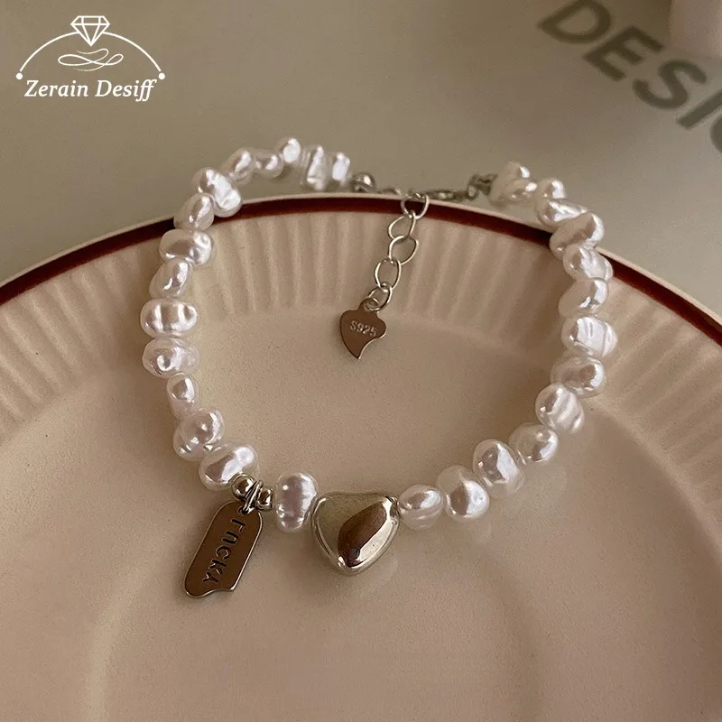 925 Silver Pearl Love Bracelet Personality Sweet Cool Baroque Fashion Adjustable Size Jewelry for Women Boho Gifts Wholesale
925 Silver Pearl Love Bracelet Personality Sweet Cool Baroque Fashion Adjustable Size Jewelry for Women Boho Gifts Wholesale