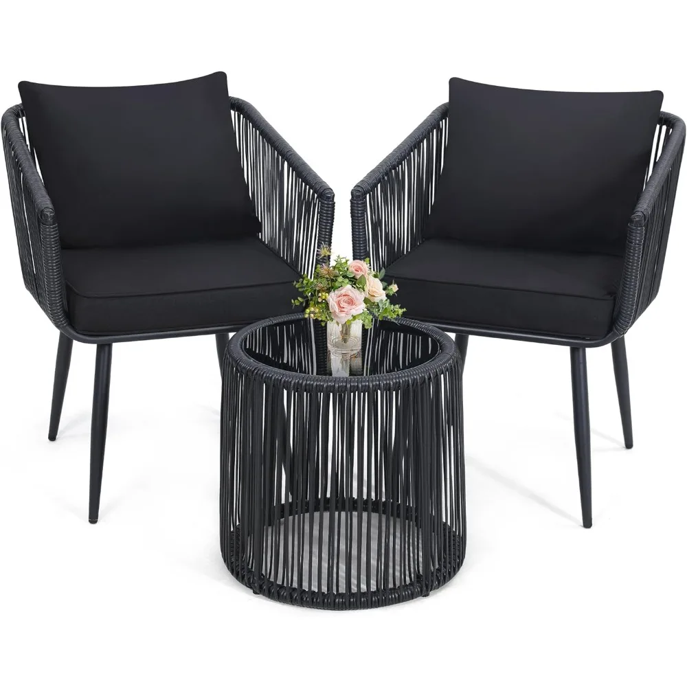 3-piece terrace wicker bar chat set, outdoor all-weather wicker furniture chair and side table set
3-piece terrace wicker bar chat set, outdoor all-weather wicker furniture chair and side table set