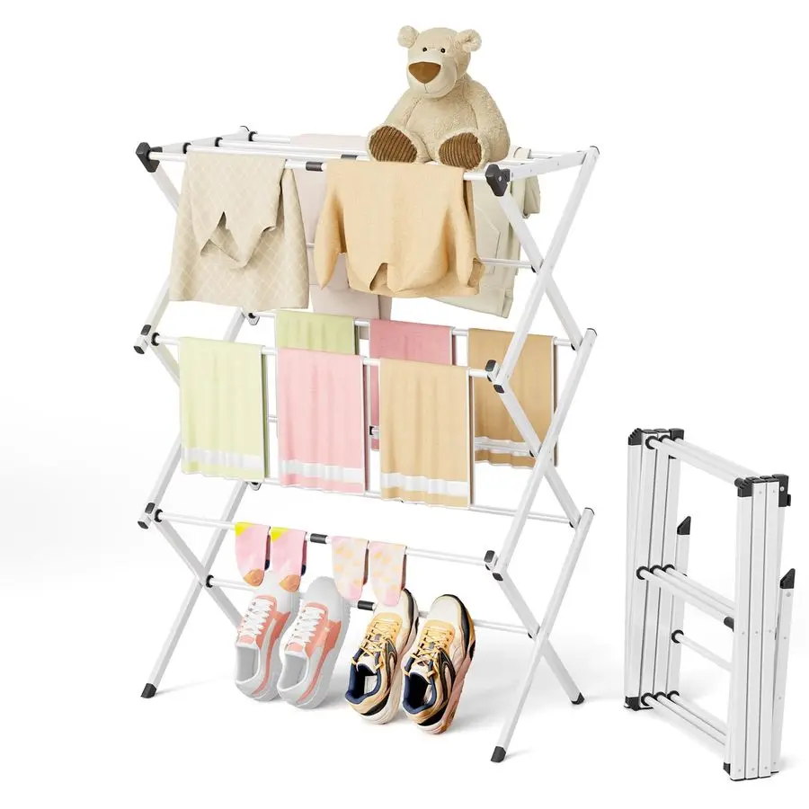 Clothes Drying Rack Foldable,SpaceSaving Expandable amp Portable Drying Rack for Clothes,Sturdy Metal Clothes Dryer Rack for Ind
Clothes Drying Rack Foldable,SpaceSaving Expandable amp Portable Drying Rack for Clothes,Sturdy Metal Clothes Dryer Rack for Ind