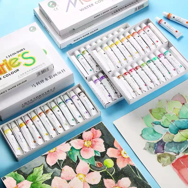 Maries original watercolor paint set 12/18/24/36 color 12ml professional acuarela school painting art supplies
Maries original watercolor paint set 12/18/24/36 color 12ml professional acuarela school painting art supplies
