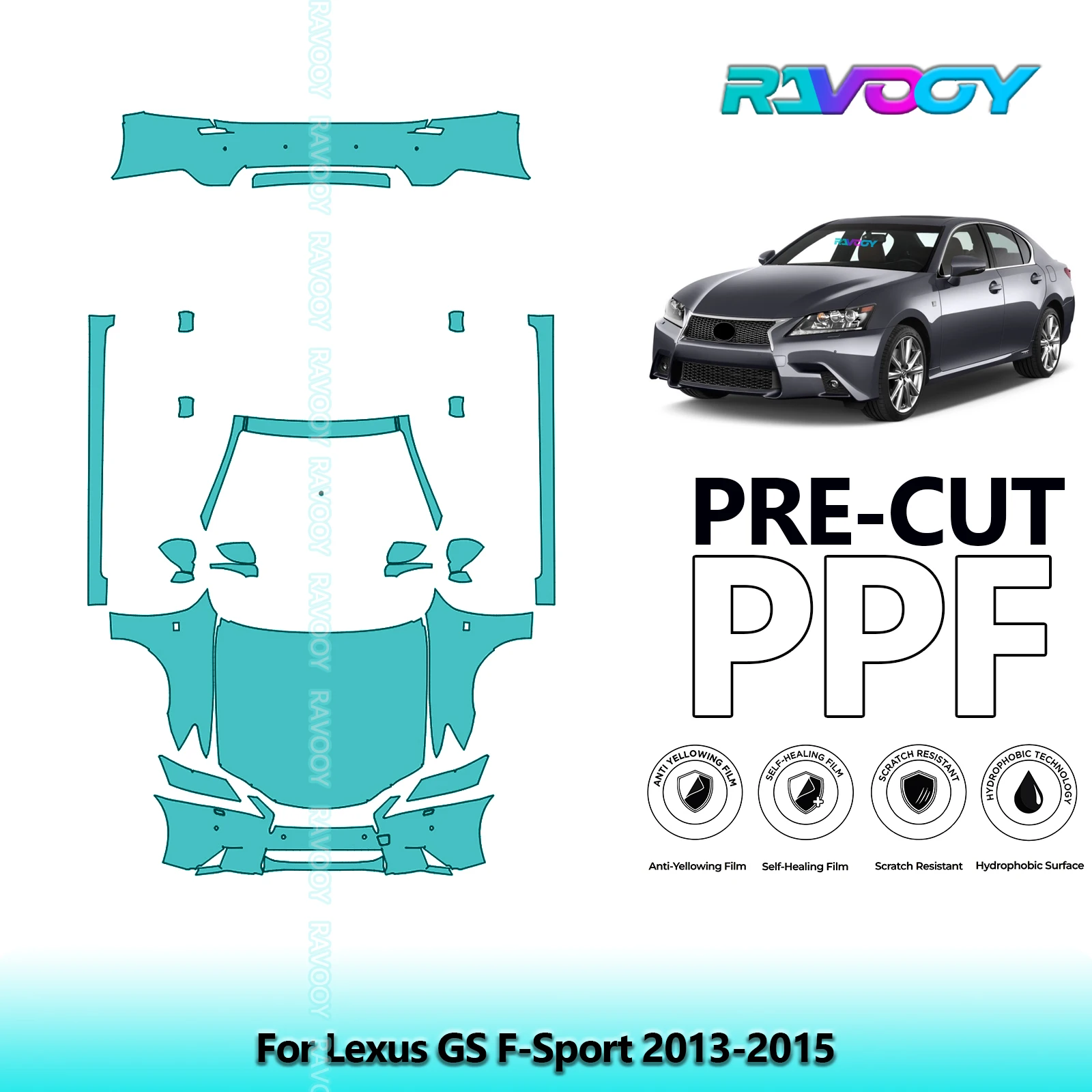 8.5Mil Precut PPF Paint Protection Film Front Kit+Rockers+Rear Bumper For Lexus GS F-Sport 2013-2015
8.5Mil Precut PPF Paint Protection Film Front Kit+Rockers+Rear Bumper For Lexus GS F-Sport 2013-2015