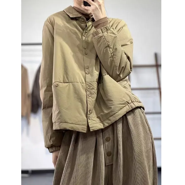 Autumn Winter Loose Fit Pure Color Collar Jaet Women's Thin Cotton Outerwear Casual Splice Sle Commute Friendly
Autumn Winter Loose Fit Pure Color Collar Jaet Women's Thin Cotton Outerwear Casual Splice Sle Commute Friendly