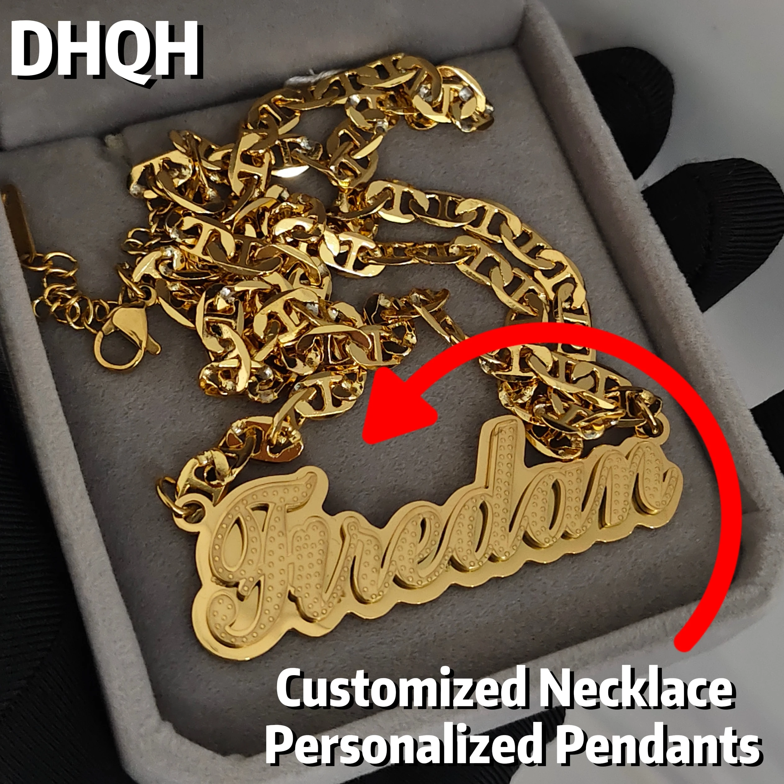 DHQH Exquisite Customized Name Double-layer 3D Nameplate Necklace Personalized Letter 3D Necklace Christmas Customized Cute Gift
DHQH Exquisite Customized Name Double-layer 3D Nameplate Necklace Personalized Letter 3D Necklace Christmas Customized Cute Gift