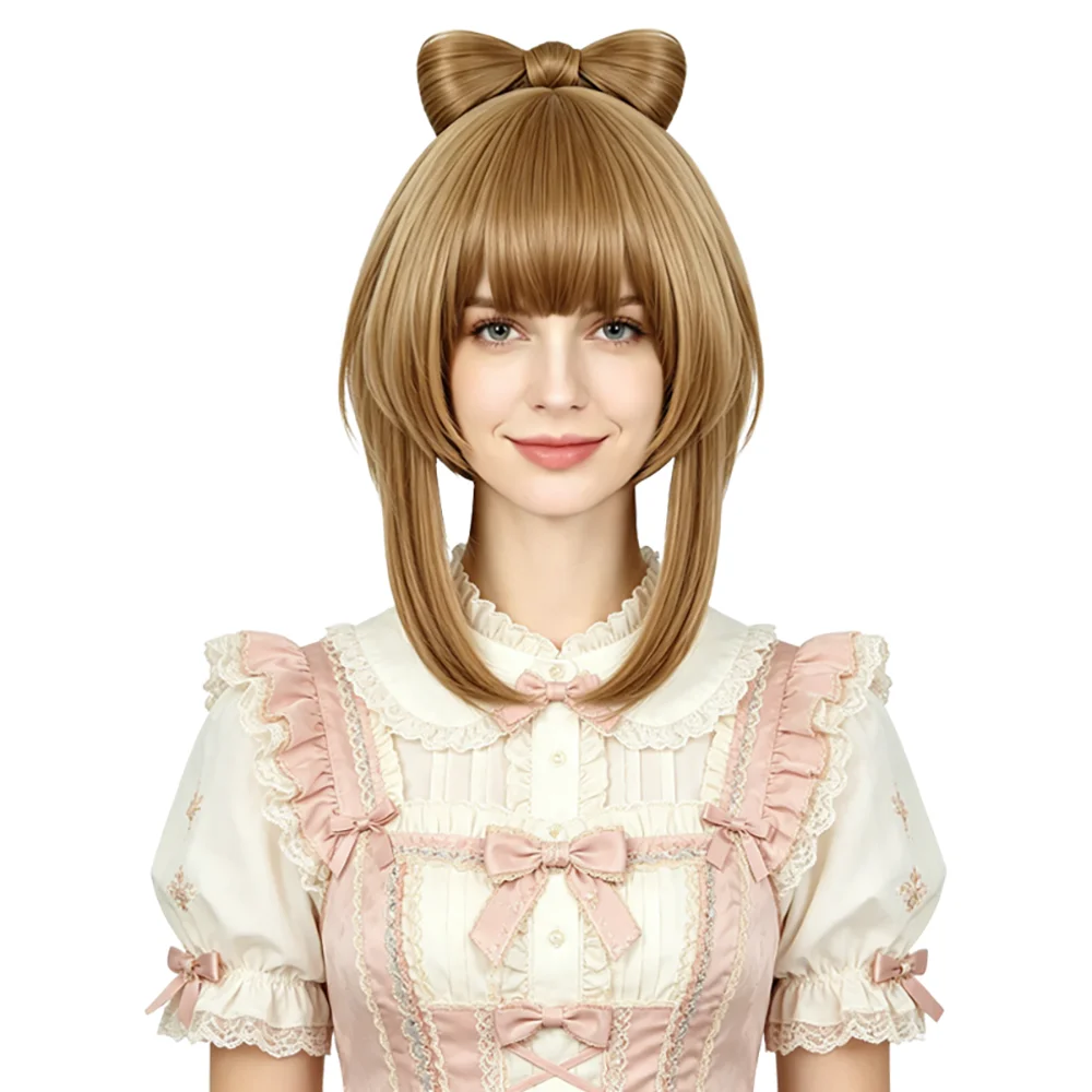 Light Linen Brown Bangs Bob Wig With Detachable Bowknot Double Braided Heat Resistant Wig For Women Halloween Comic Con Party
Light Linen Brown Bangs Bob Wig With Detachable Bowknot Double Braided Heat Resistant Wig For Women Halloween Comic Con Party