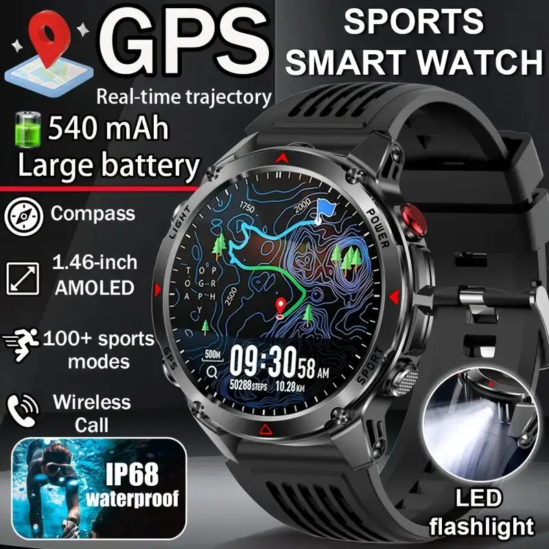 New GPS Sports Smartwatch Men's Compass With A 540mAh Large Battery And 3ATM Professional Water Resistance Is Suitable For Huaw
New GPS Sports Smartwatch Men's Compass With A 540mAh Large Battery And 3ATM Professional Water Resistance Is Suitable For Huaw