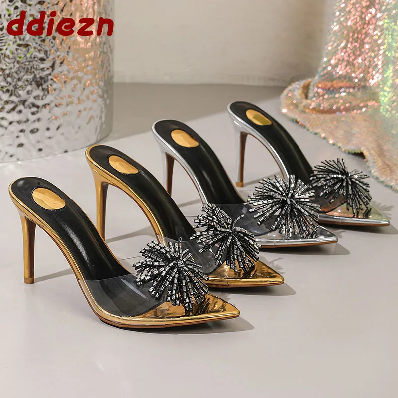 Fashion Crystal Bling Women Pumps Slides Transparent Pointed Toe Thin High Heels Wedding Party Sexy Ladies Sandals Shoes
Fashion Crystal Bling Women Pumps Slides Transparent Pointed Toe Thin High Heels Wedding Party Sexy Ladies Sandals Shoes