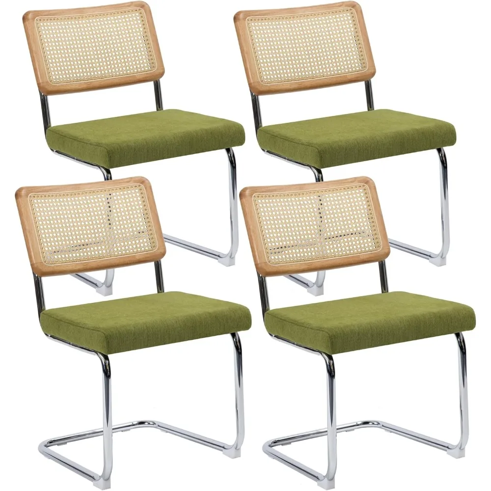 Modern Cesca Cane Dining Chairs, Set of 4, Handwoven Rattan Cane Back, Chrome Base, Upholstered Cotton Seat, Ideal for Kitchen o
Modern Cesca Cane Dining Chairs, Set of 4, Handwoven Rattan Cane Back, Chrome Base, Upholstered Cotton Seat, Ideal for Kitchen o