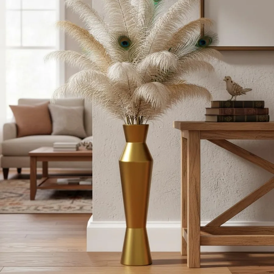 Large Floor Vase 23.6in Tall Decorative Vase with Weighted Bottom Shiny Metallic Finish - 4.7in Opening Wide Vase for Dried Pam
Large Floor Vase 23.6in Tall Decorative Vase with Weighted Bottom Shiny Metallic Finish - 4.7in Opening Wide Vase for Dried Pam