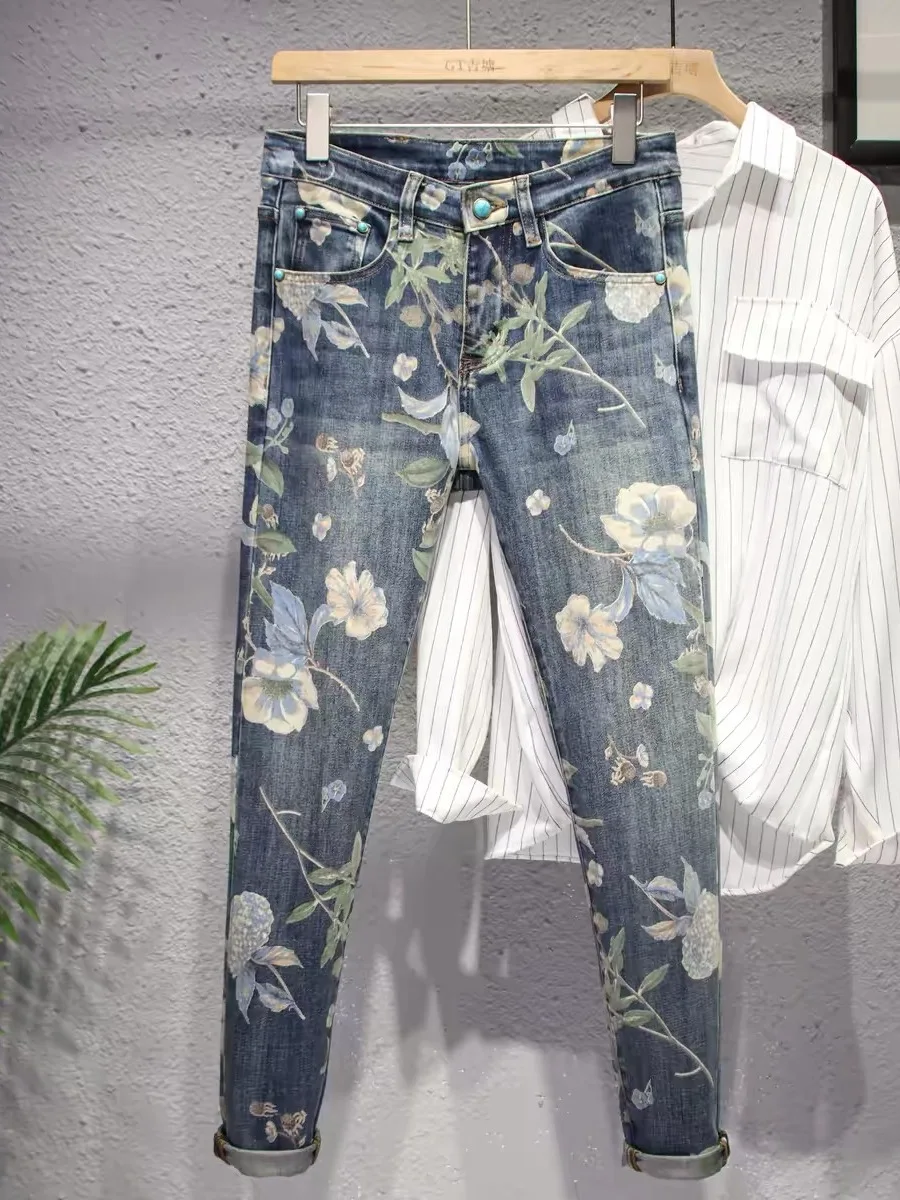 Slim Fit Digital Print Jeans Men's Elastic Street Fashion Long Trousers Comfortable Casual Straight Leg Jeans Summer 2026
Slim Fit Digital Print Jeans Men's Elastic Street Fashion Long Trousers Comfortable Casual Straight Leg Jeans Summer 2026