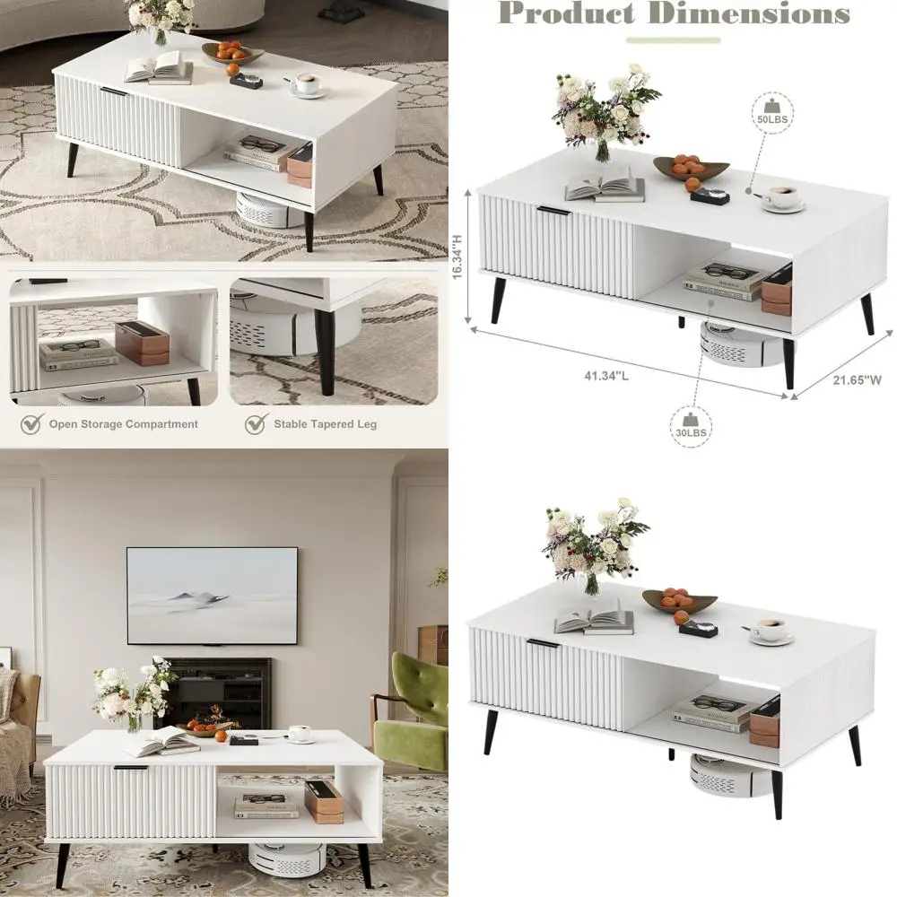 Двухъярусный деревянный журнальный столик в стиле середины века с раздвижными дверцами для хранения, белый, для гостиной и офиса
Двухъярусный деревянный журнальный столик в стиле середины века с раздвижными дверцами для хранения, белый, для гостиной и офиса