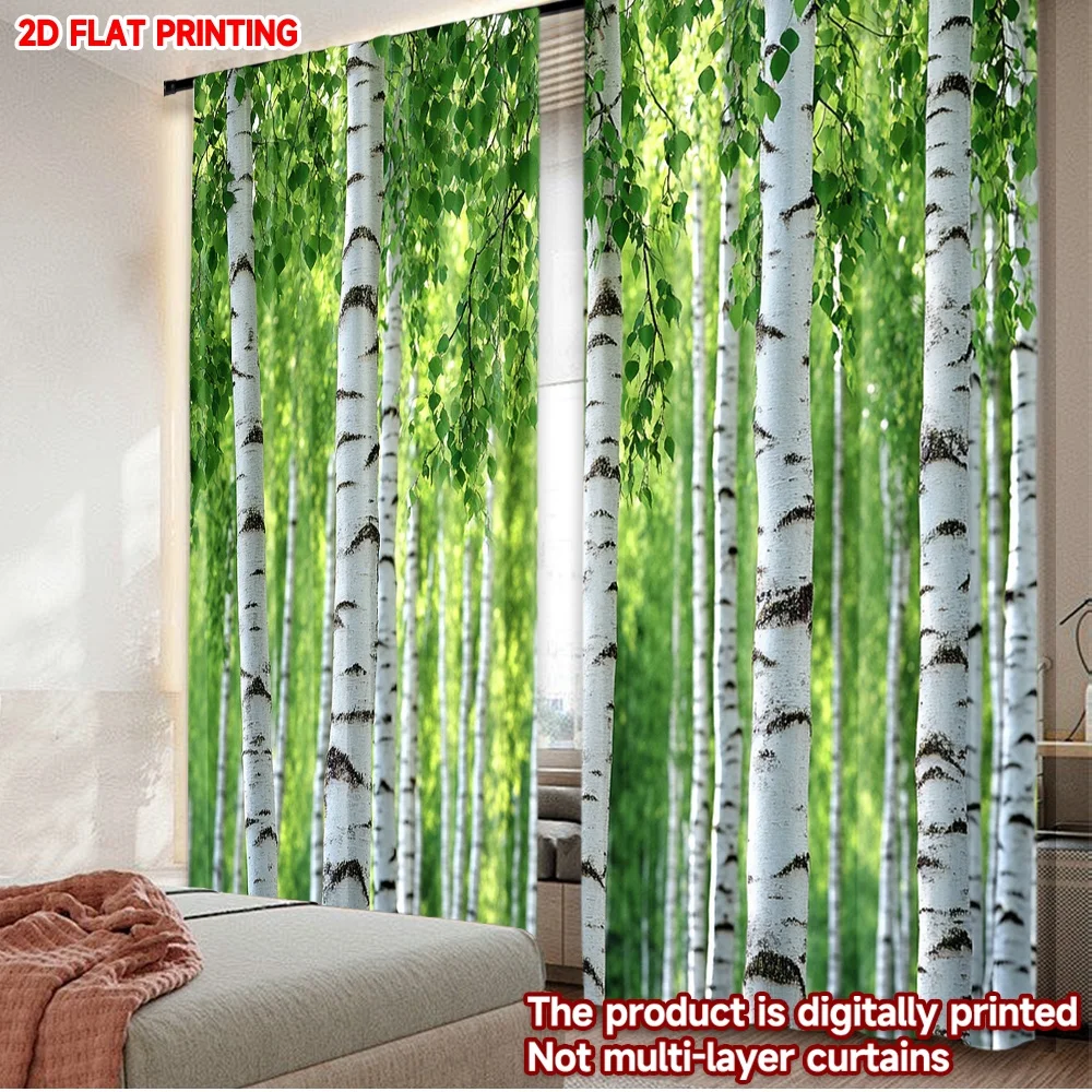 2D flat printing 2pcs Curtain Window Curtains Birch Trees in Forest Digital Printed Polyester Drapes Family Party Decoration Use
2D flat printing 2pcs Curtain Window Curtains Birch Trees in Forest Digital Printed Polyester Drapes Family Party Decoration Use