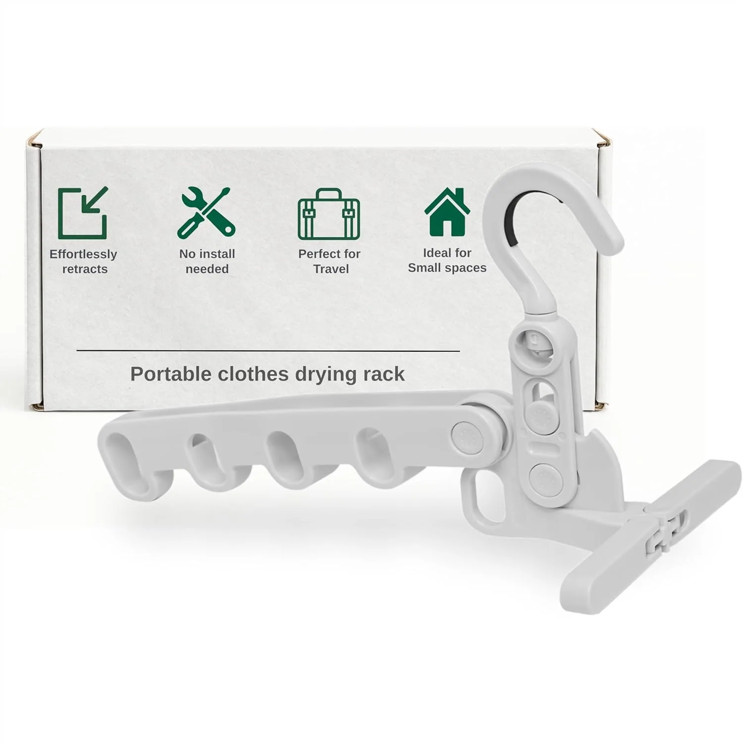 Folding Clothes Drying Rack for Travel with Hook, Portable and Collapsible Laundry Rack for Cruise, RV, Hotel and Small Room
Folding Clothes Drying Rack for Travel with Hook, Portable and Collapsible Laundry Rack for Cruise, RV, Hotel and Small Room