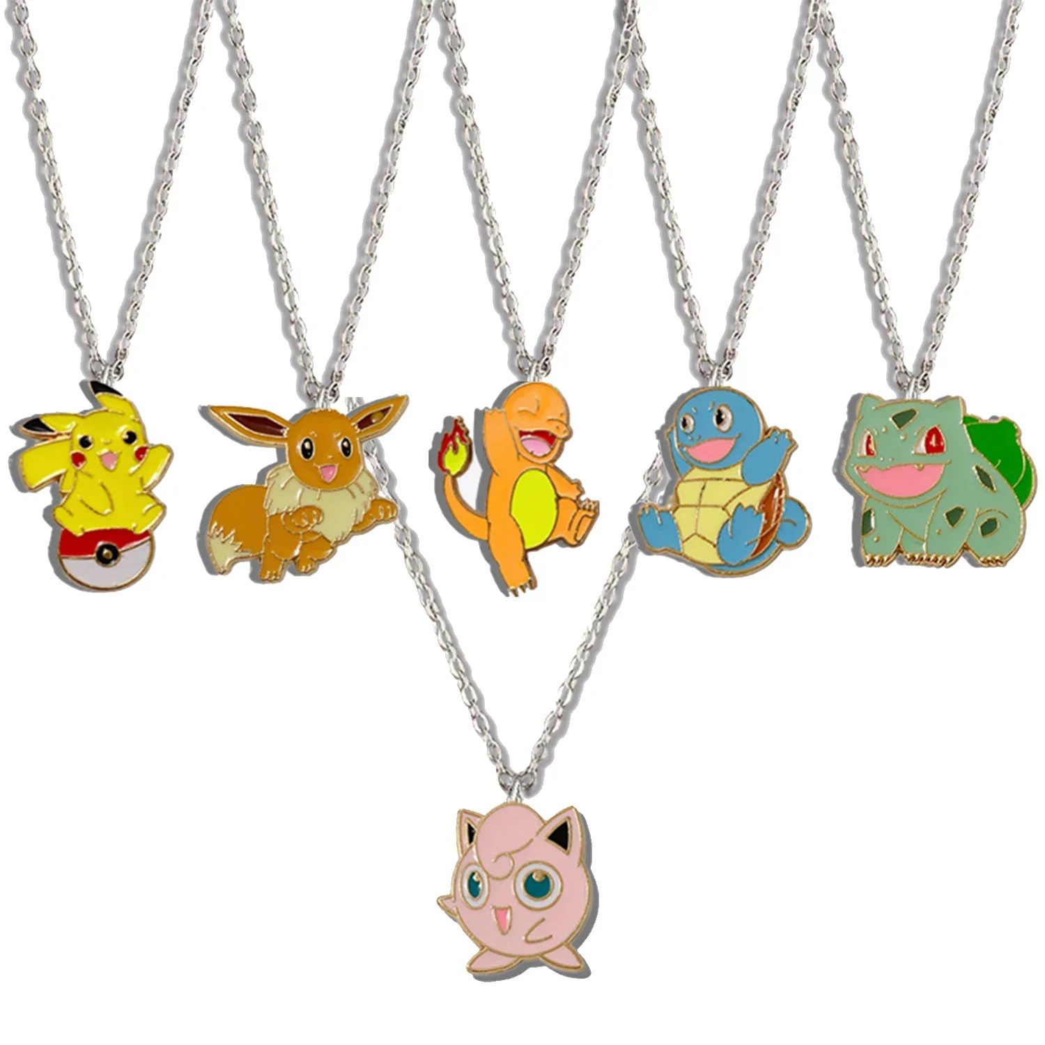 Ожерелье с изображением покемона, аниме-фигурка Пикачу, Jigglypuff Bulbasaur, милый кулон на шею, аксессуары, украшения из сплава, игрушки для мальчиков и девочек, подарки
Ожерелье с изображением покемона, аниме-фигурка Пикачу, Jigglypuff Bulbasaur, милый кулон на шею, аксессуары, украшения из сплава, игрушки для мальчиков и девочек, подарки