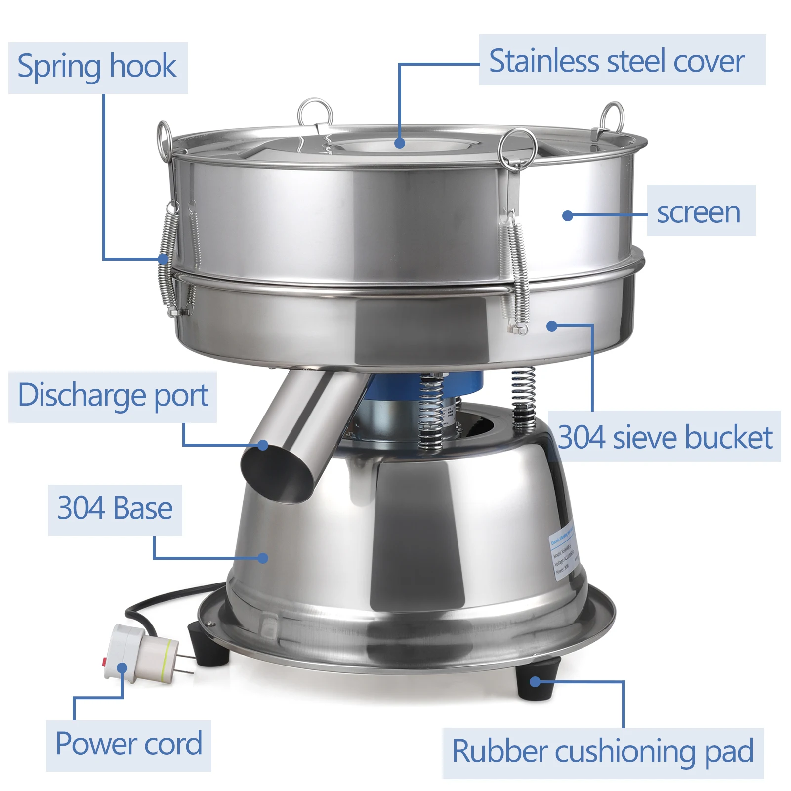 30CM Stainless Steel Electric Vibrating Sieve Machine Grinder Powder Sifter Shaker Screen For Flour Herb Spray Paint Powder
30CM Stainless Steel Electric Vibrating Sieve Machine Grinder Powder Sifter Shaker Screen For Flour Herb Spray Paint Powder