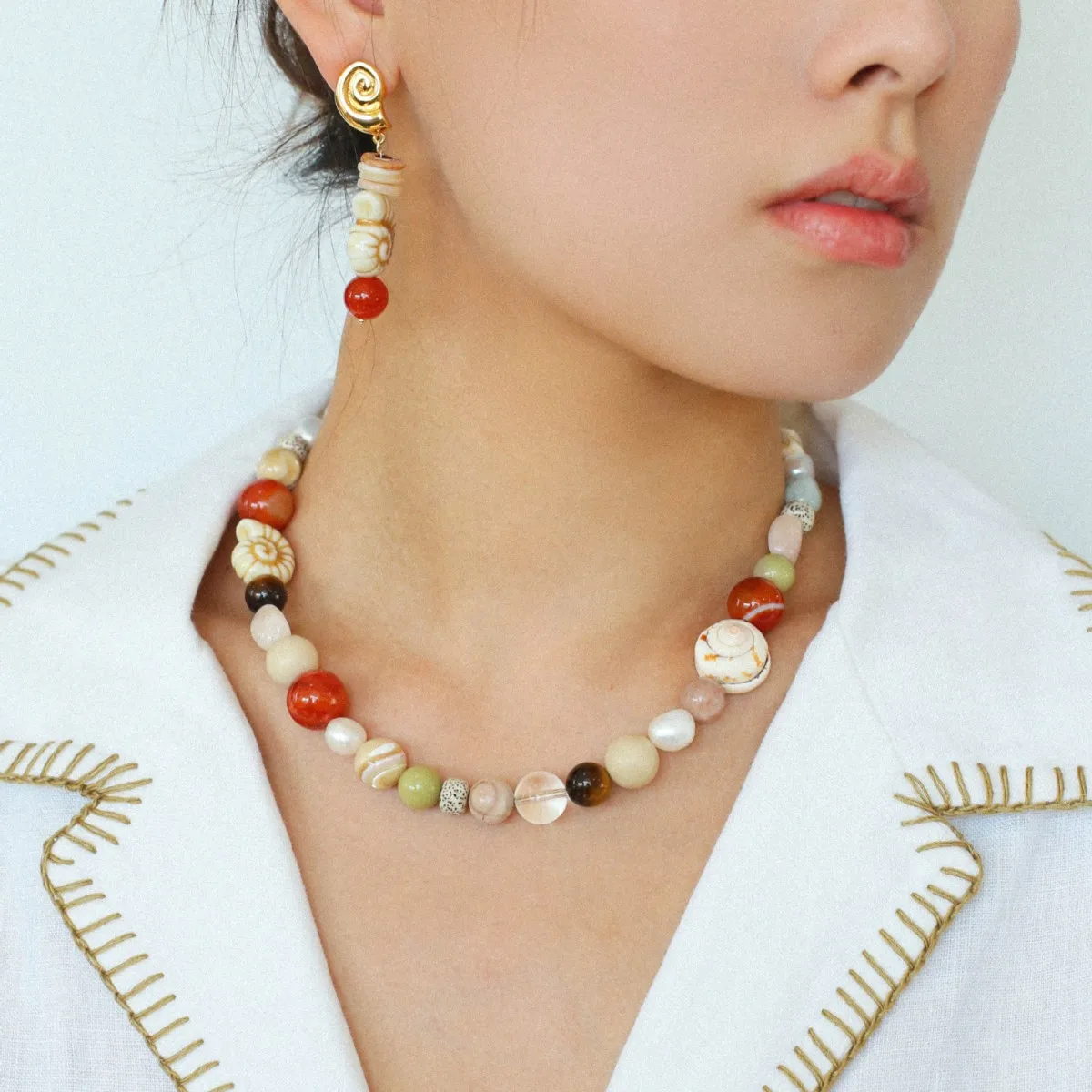 New Arrival Summer Vacation Conch Shell Natural Ball Beads Splicing Chain Necklace Jewelry Set Trendy Personalized Earrings
New Arrival Summer Vacation Conch Shell Natural Ball Beads Splicing Chain Necklace Jewelry Set Trendy Personalized Earrings