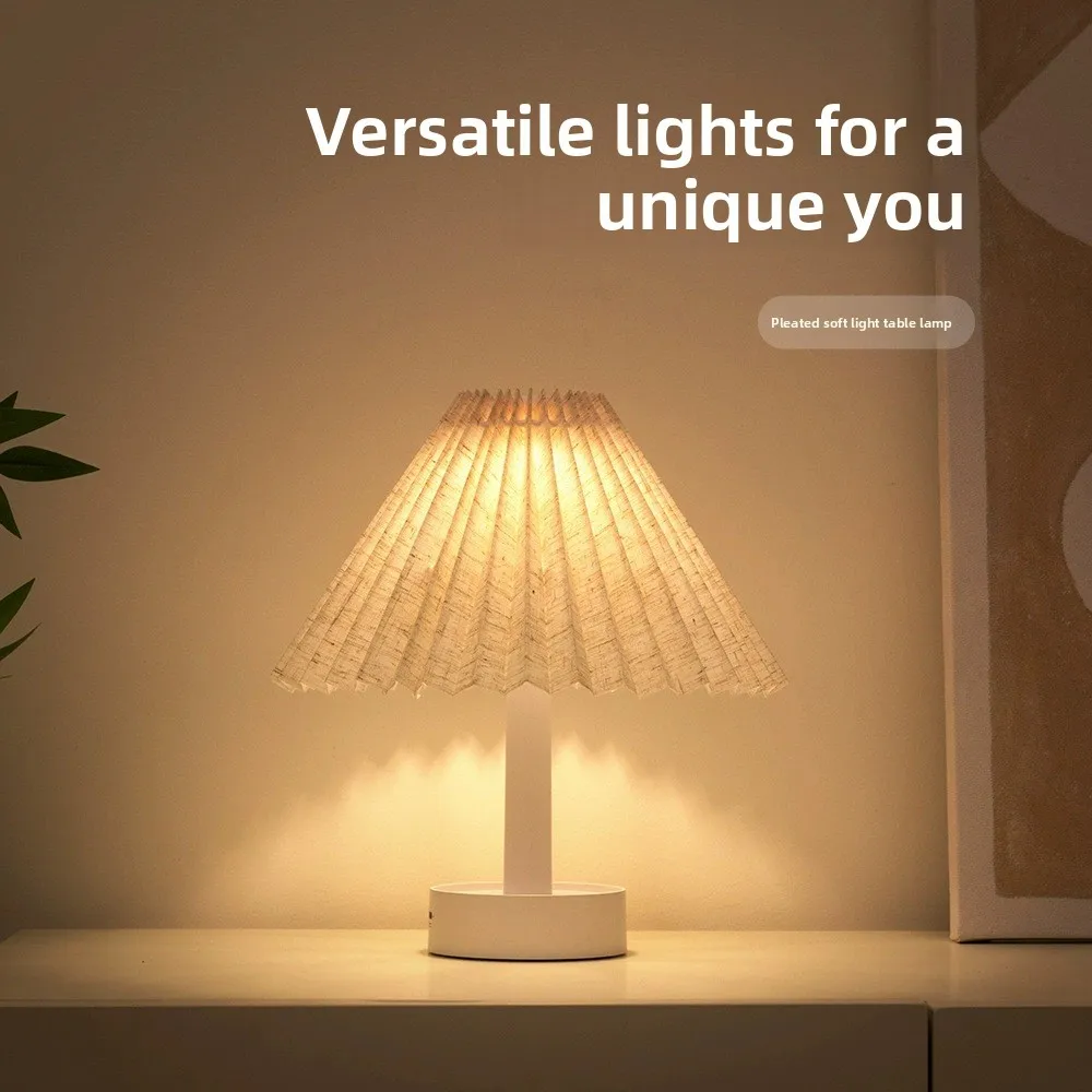 Vintage pleated desk lamp USB rechargeable bedroom bedside lamp umbrella night light ambient light creative birthday gift
Vintage pleated desk lamp USB rechargeable bedroom bedside lamp umbrella night light ambient light creative birthday gift