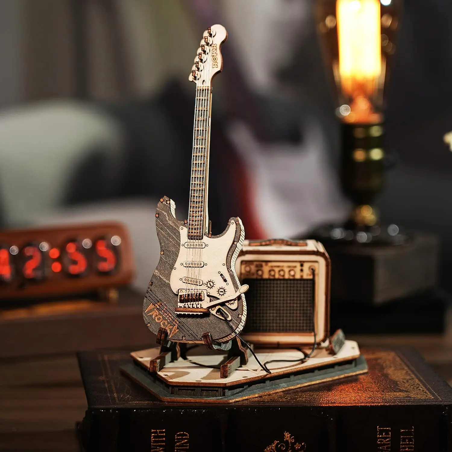 ROKR Adult Wooden 3D Puzzle Guitar, Musical Instrument Model Toy Kit, Decoration/DIY Hobby/Gift (Electric Guitar)
ROKR Adult Wooden 3D Puzzle Guitar, Musical Instrument Model Toy Kit, Decoration/DIY Hobby/Gift (Electric Guitar)