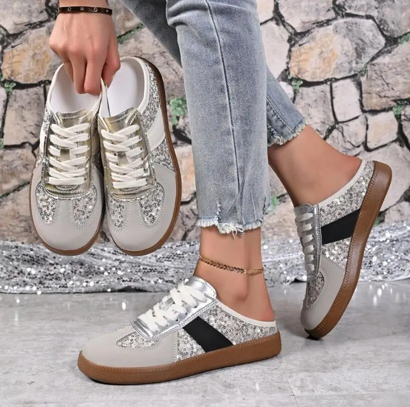 Женские мюли-кроссовки с круглым носком, на плоской подошве, повседневные, летние, без застежек, на платформе, в стиле крепер, с закрытым носком, шлепанцы
Женские мюли-кроссовки с круглым носком, на плоской подошве, повседневные, летние, без застежек, на платформе, в стиле крепер, с закрытым носком, шлепанцы