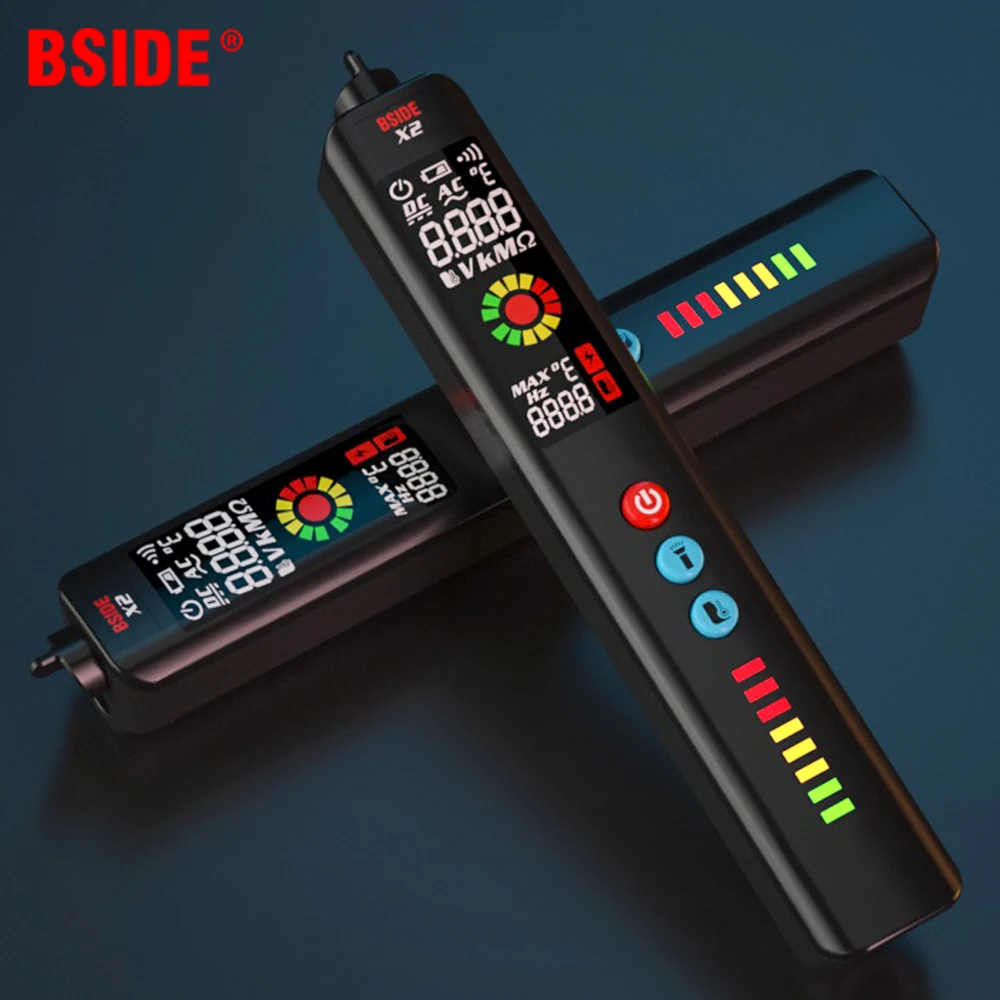 BSIDE X1 X2 Smart Voltage Detector Tester Multimeter Non-contact Infrared Thermometer EBTN Display Live wire NCV Test pencil
BSIDE X1 X2 Smart Voltage Detector Tester Multimeter Non-contact Infrared Thermometer EBTN Display Live wire NCV Test pencil