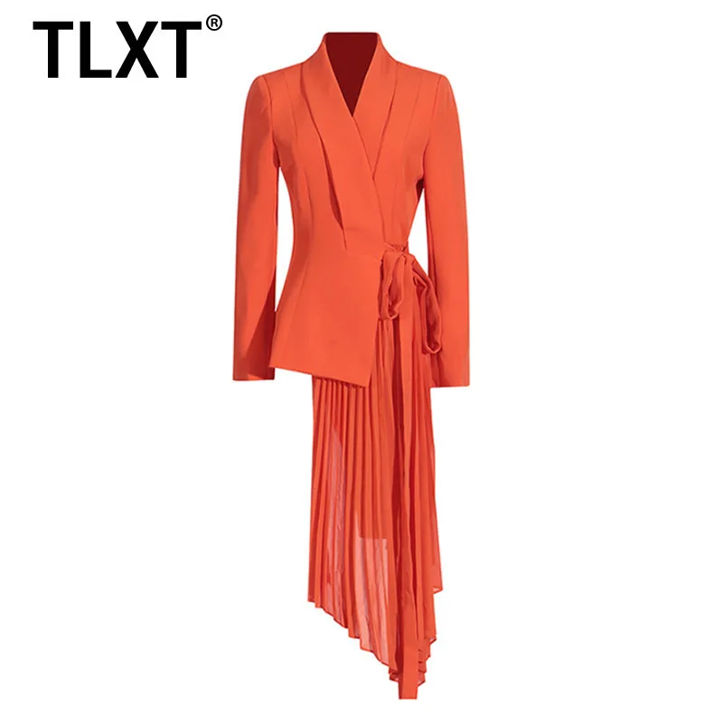 TLXT Solid Spliced Ruffles Blazer For Women Notched Collar Long Sleeve Spliced Lace Up Slimming Temperament Coats Female XK907
TLXT Solid Spliced Ruffles Blazer For Women Notched Collar Long Sleeve Spliced Lace Up Slimming Temperament Coats Female XK907